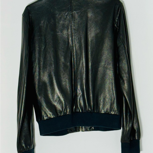 Club Monaco 100% leather bomber jacket S fits large - Picture 2 of 2